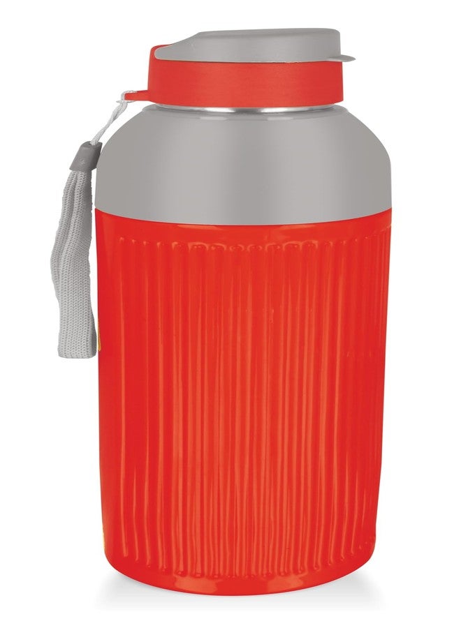 WARMEO زجاجة مياه داخلية معزولة من الفولاذ المقاوم للصدأ من وارميو ستيل فريزا 1000، سعة 700 مل، لون أحمر | مانعة للتسرب | تحافظ على المشروبات ساخنة وباردة | سهلة الإمساك - Image 1